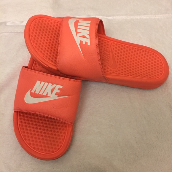orange nike sandals